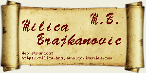 Milica Brajkanović vizit kartica